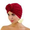 1PC Turban Hat Breathable Solid Color Fashion Women Headscarf Elegant Sunscreen Hijab Decor Headwrap Top Flower