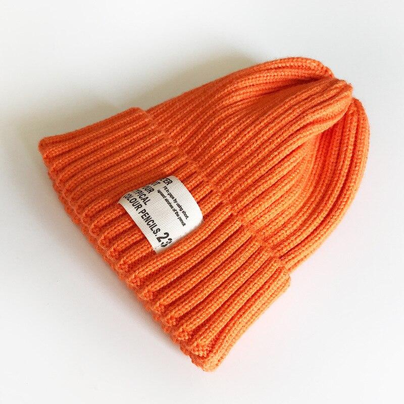 Fashion Candy Color Kids Hats Warm Knit Bonnet Caps Children Girls Boys Hats Baby's Cute Wool Hat