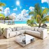 3D Большие Пляжные Настенные Фрески Кокосовая Пальма Пейзаж Обои Гостиная Спальня Фреска Домашнее Украшение