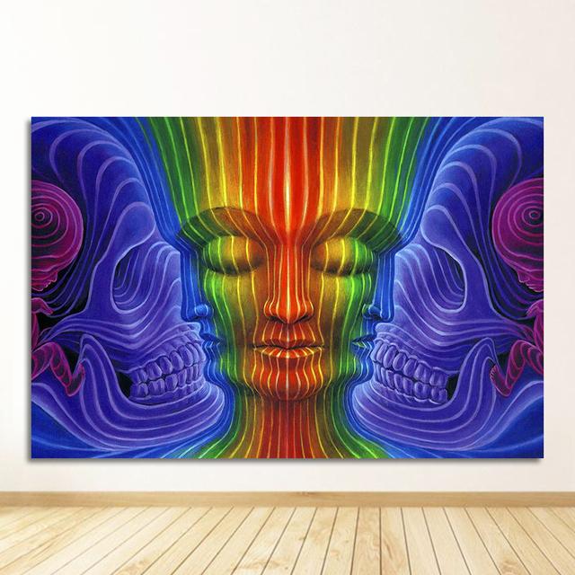 Модульные картины Life, современное украшение дома, настенное искусство, печать на холсте, живопись, постер для спальни, Алекс Грей, психоделическое триповое дерево, без рамки