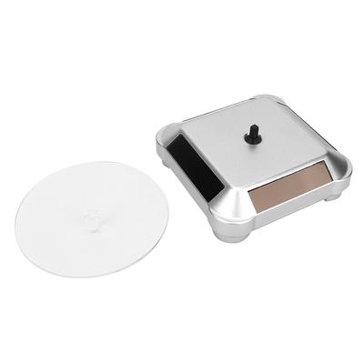 Вращающаяся солнечная энергия многоцелевой дисплей для часов телефон ювелирные изделия держатель для макияжа стойка(Серебряный )