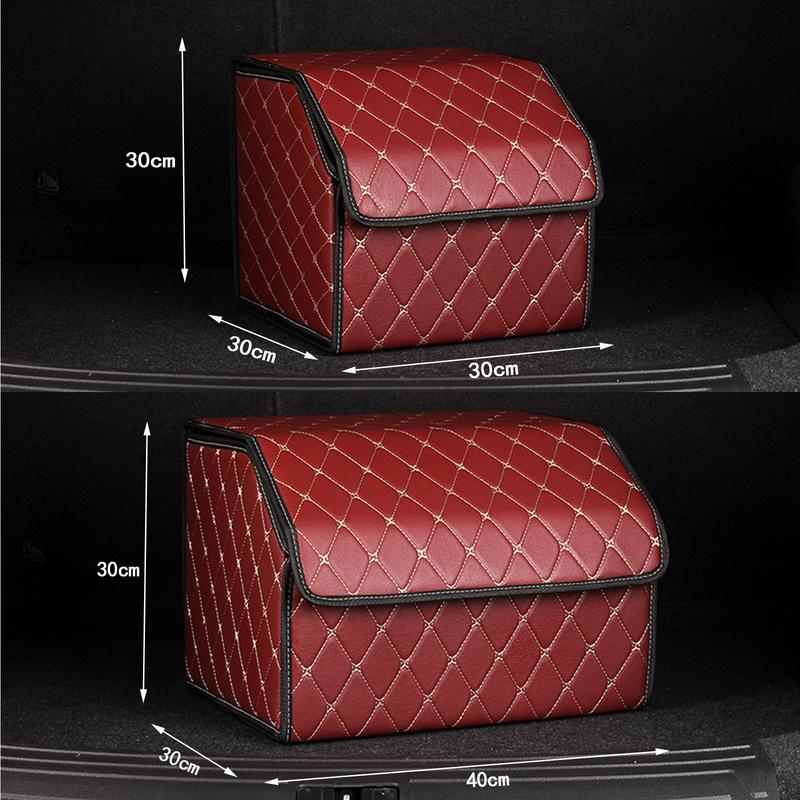 Органайзер для багажника автомобиля, роскошный складной органайзер для багажника автомобиля, аккуратный ящик для хранения, водонепроницаемый органайзер для хранения багажника автомобиля из искусственной кожи для автомобиля