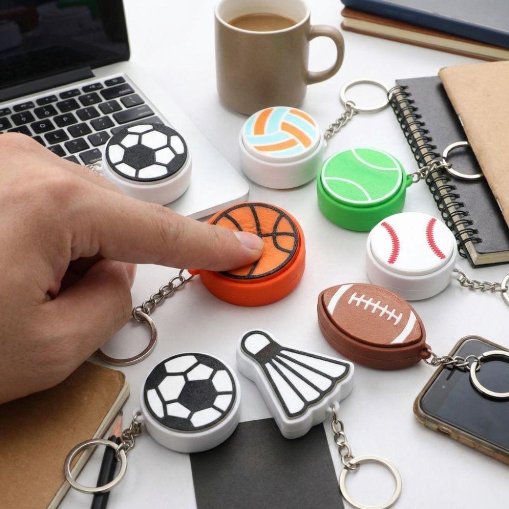 3D Printed Button Balls Key Chain Sport Theme Sports Balls Pendant Kids Birthday Party