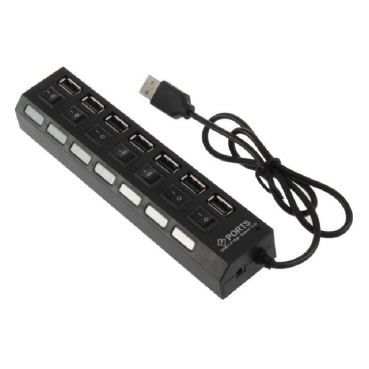 7-портовый высокоскоростной USB-хаб с независимыми переключателями, поддержка внешних жестких дисков