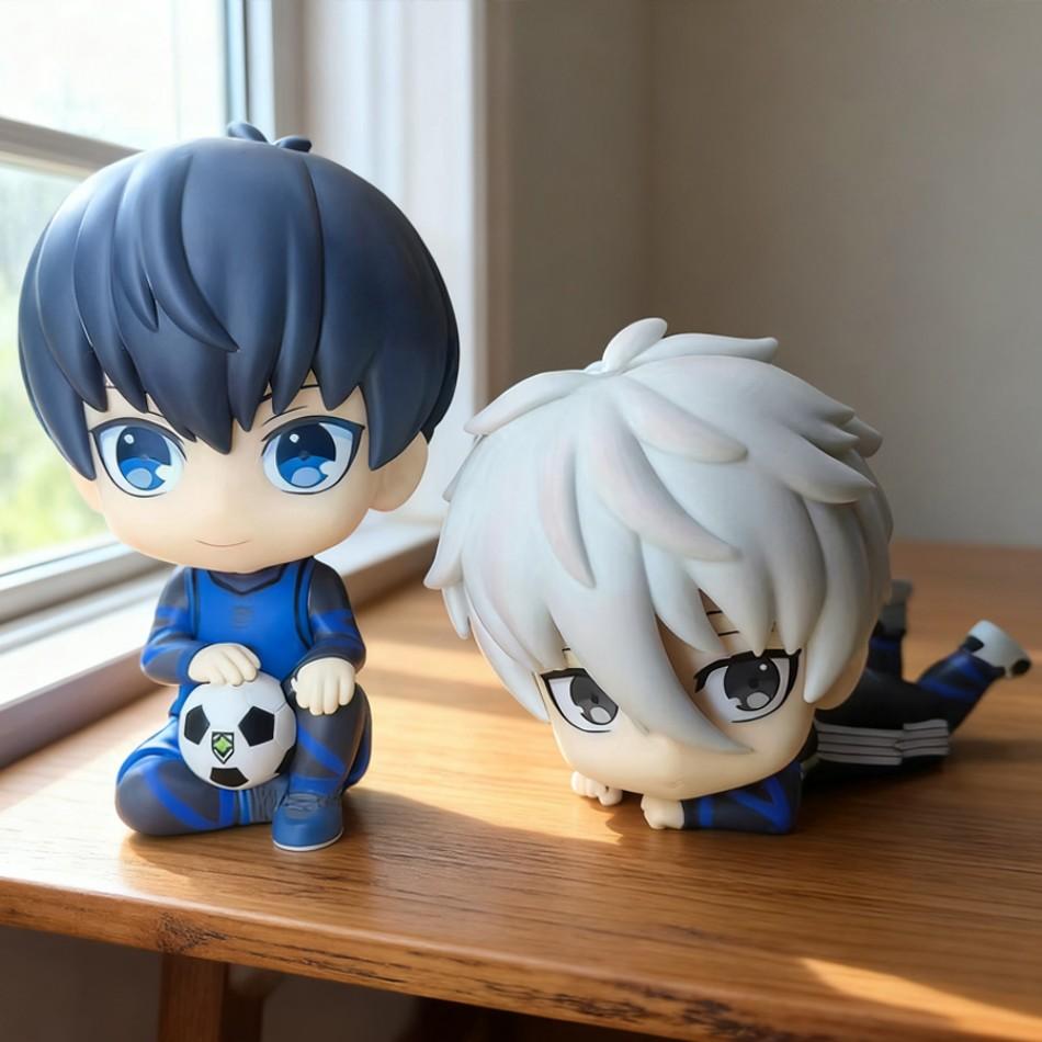 BLUE LOCK Милый Наги Исаги Исаги Ёичи Сидящая Экшн-фигурка ПВХ Кукла Настольная Модель Аниме Периферия Креативные Игрушки Подарки