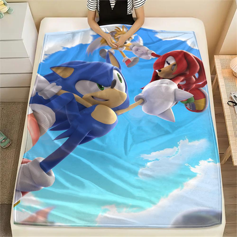 Team Sonic Flannel Blanket, High quality Comfortable for All Seasons, Home Decor, Warmth and Comfort