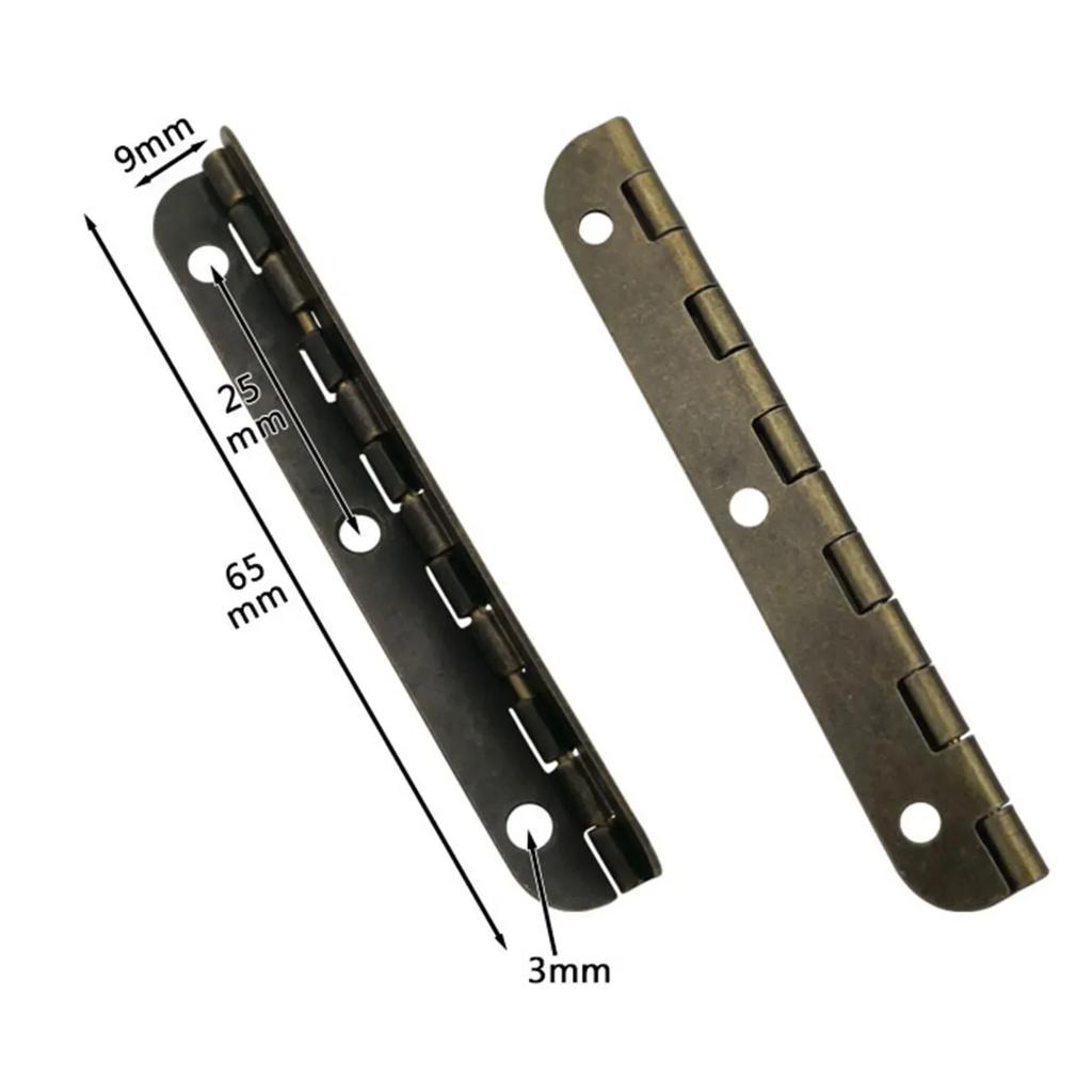 Door Cabinet Long Hinge Flat Long Iron Hinge Furniture Decoration Hardware 65mm Narrow Side Antique Vintage Bronze Hinge
