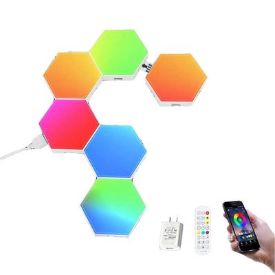 Светодиодное освещение RGB Шестиугольный светильник Шестиугольный настенный светильник DIY Light Atmosphere Light RGB с пультом дистанционного управления с USB-адаптером DIY Lighting USB APP Music