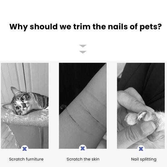 Pet Nail Clippers Portable Pet Nail Trimmer Safe Cat Nail Clippers with Safety Guard To Avoid Overcutting Grooming Tool for Cats Dogs