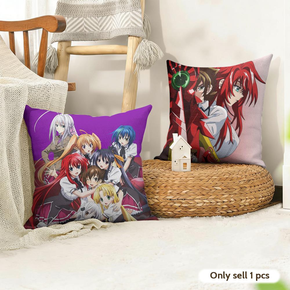 Чехол на подушку High School DxD Натуральный лен Органическая ткань Двусторонняя печать Диван Домашний декор Подарок Наволочка