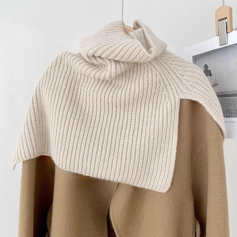 Pullover Scarf Knitted Shawl Winter Scarf False Collar Coat Bib Warm Scarf Turtleneck Slit Jumper Shawl Clothes Accessories
