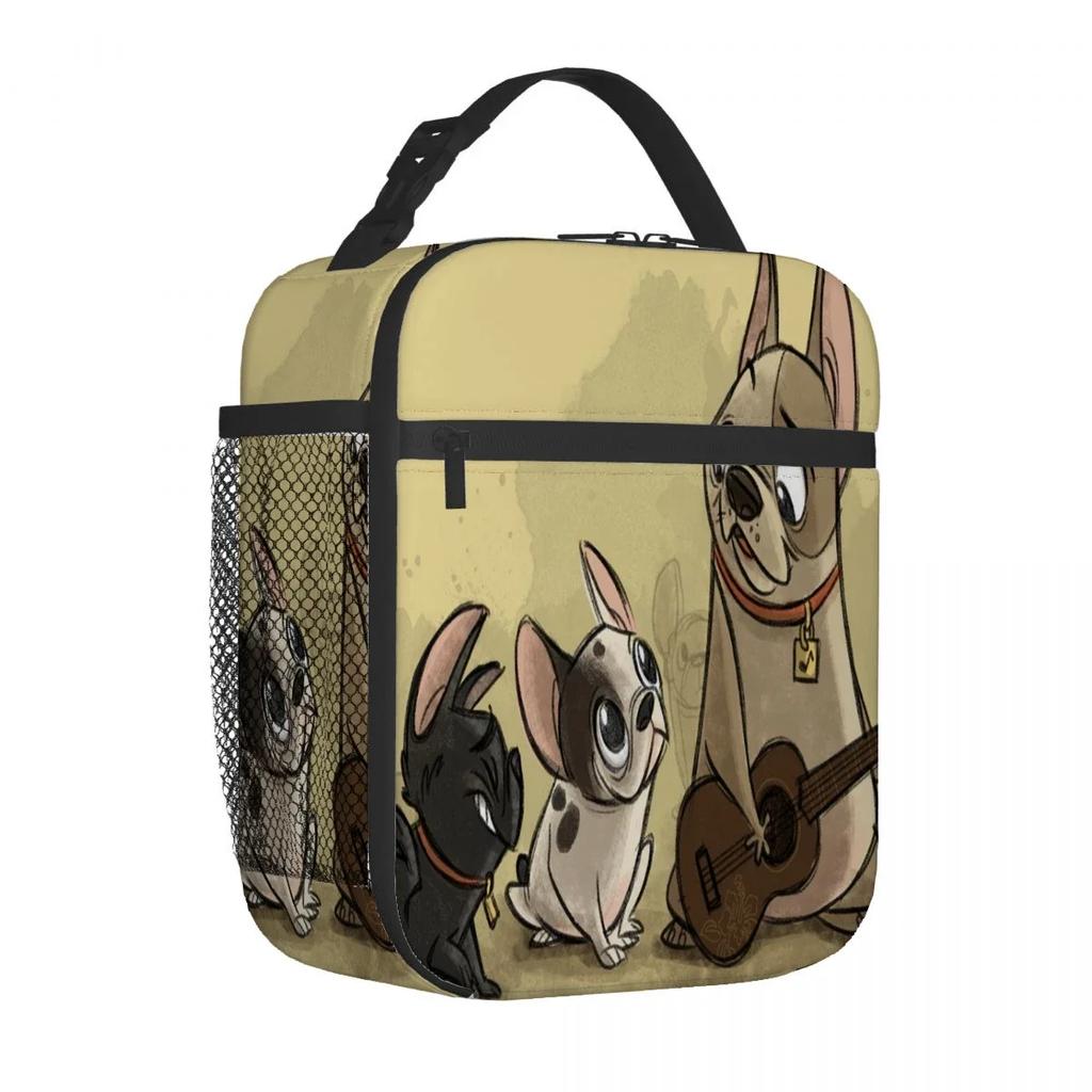 Французский бульдог мультфильм сумка для ланча портативный алюминиевая фольга утолщенный изолированный сумка для ланча подарочный водонепроницаемый сумки для ланча