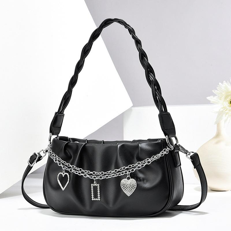 Square Fashionforward Small Handbag With Soft Construction And Woven Accents For Everyday Wear