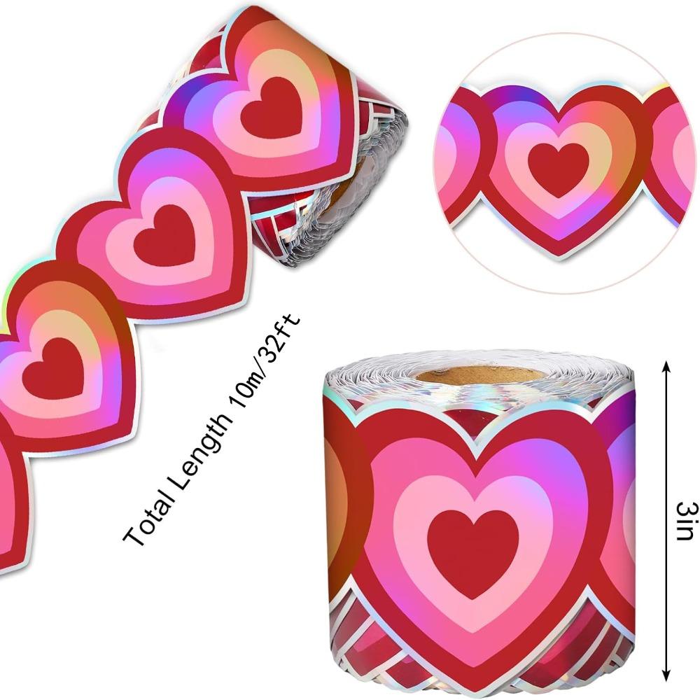 10m Heart-Shaped Sticker Heart-Shaped Self-Adhesive Sticker Decorative Labels Bulletin Board