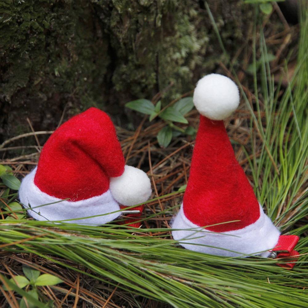 10Pcs Santa Christmas Hat Clips Mini Hair Grips Barrettes New Christmas Hair Clips Christmas