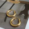 iINS solid European and American hot-selling metal style texture 1011 years plain ring ear buckle ring temperament ear jewelry earrings