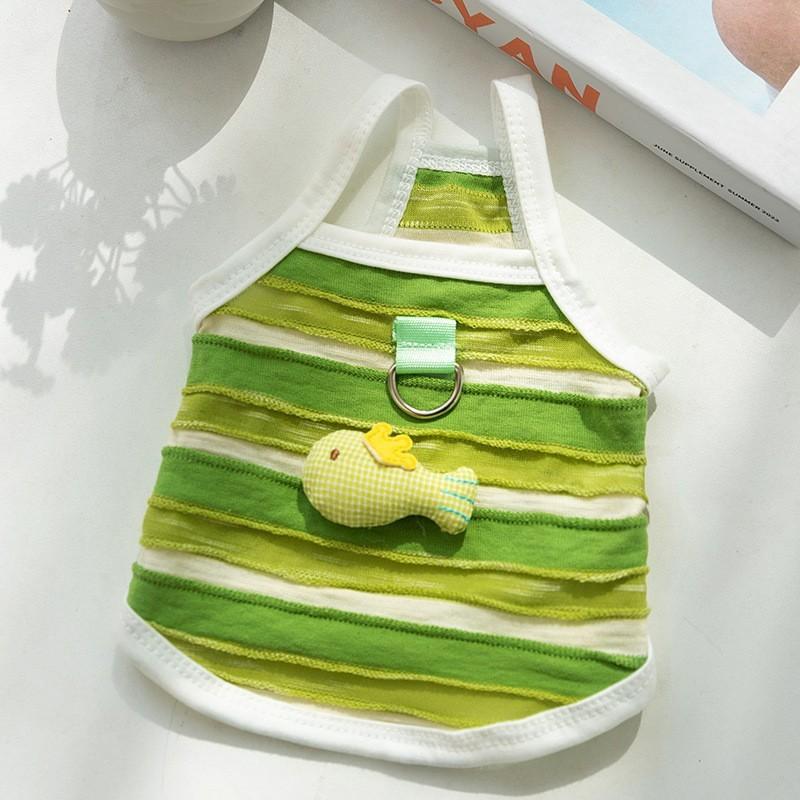 Одежда для собак Летняя Тонкая Вышитая Авокадо Слинг Маленькая и Средняя Бигбер Щенок Кошка Жилет Одежда для питомцев