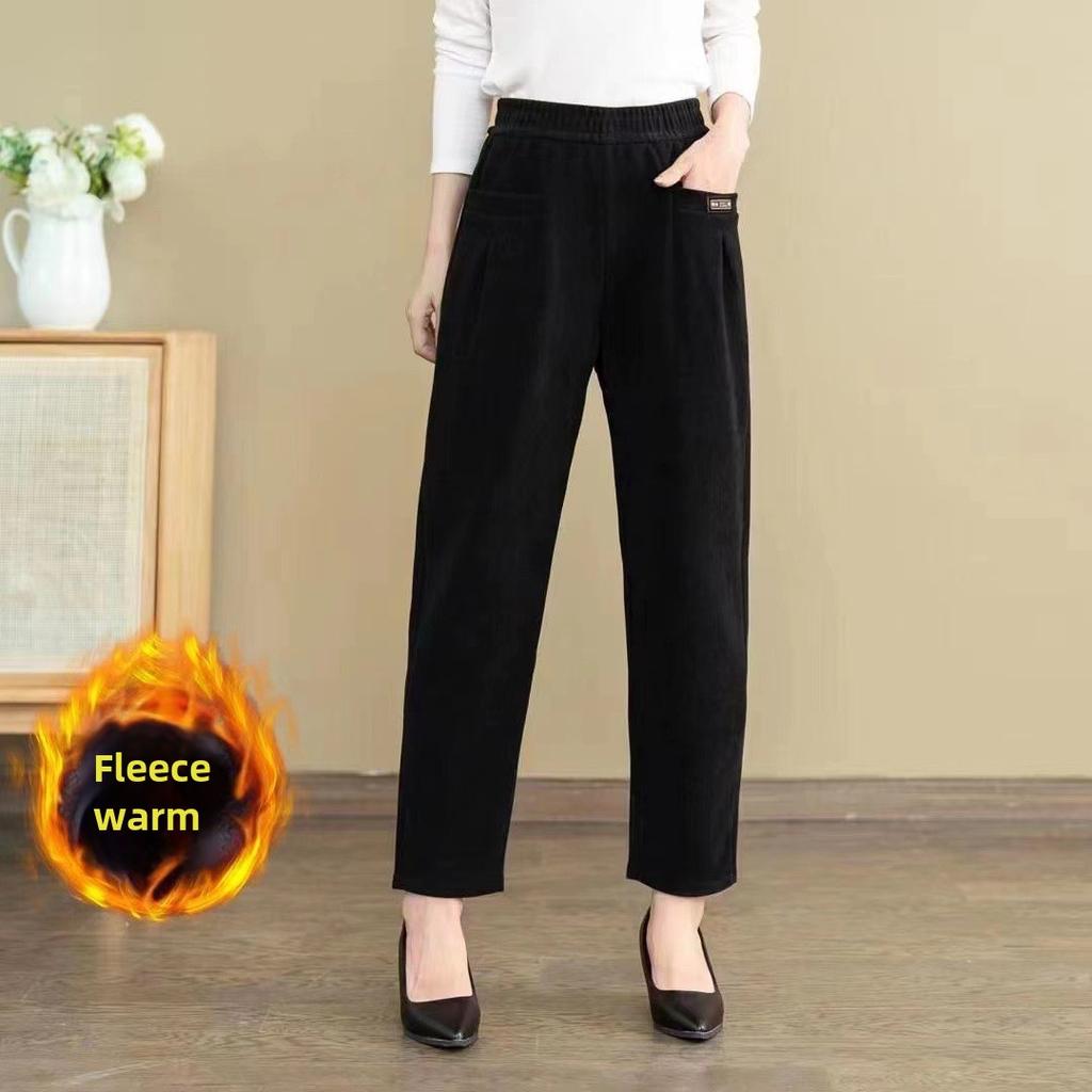 Autumn and Winter Women's Corduroy Pants Casual Fashion Women's Warm Pants Straight Pants