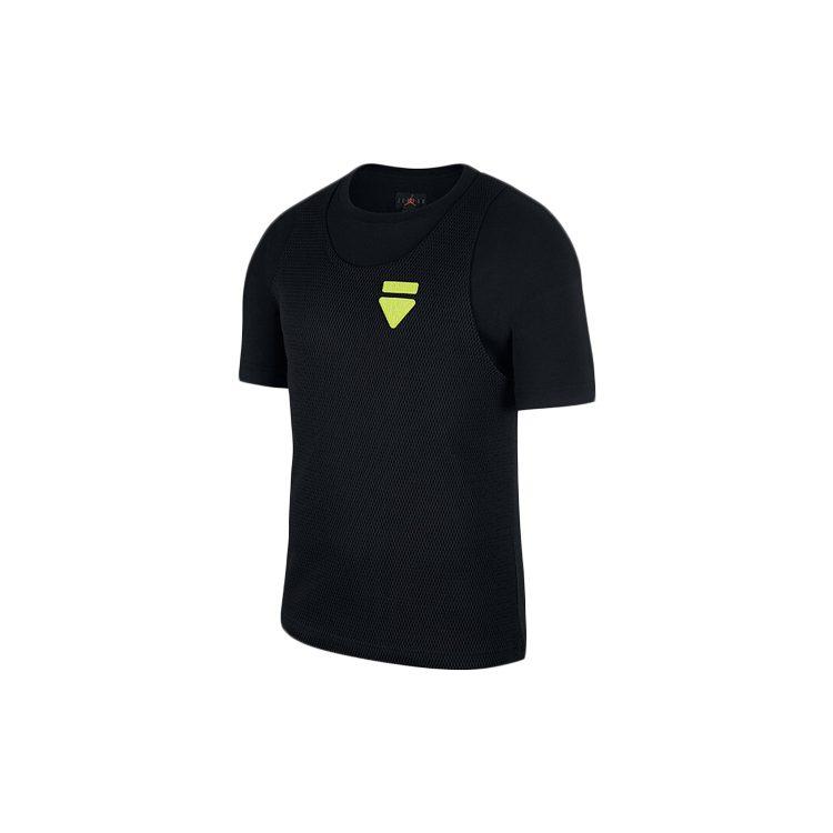 Jordan T Shirts Men's Black Crew Neck Moderate Straight Fit CD9711-010