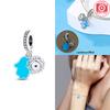 925 Silver Colorful Zircon Dream Catcher Beads Blue Devil's Eye Pendant Fit Bracelet Woman DIY Jewelry Fine Gift Making