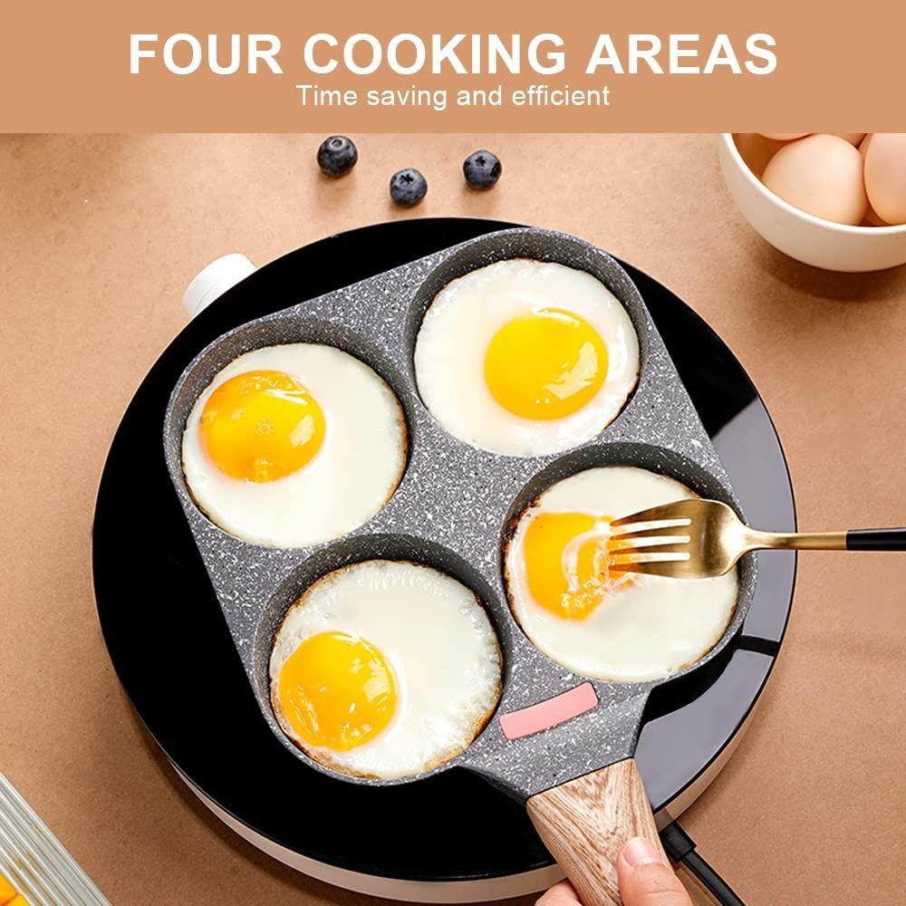Four-Cup Granite Omelette Skillet Rustless Divided Egg Skillet Fried Egg Pan  Kitchen