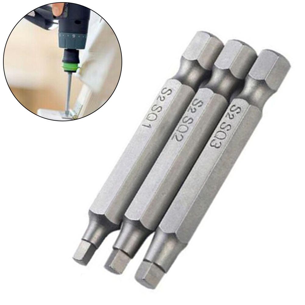 3 Pcs/Set Screwdriver Bits High Hardness Sq1+sq2+sq3