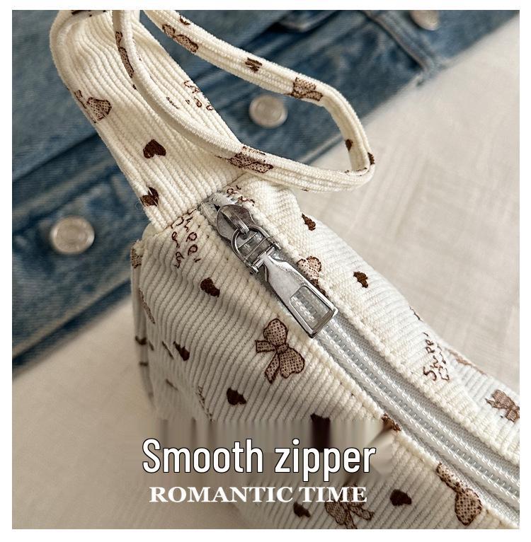 Corduroy Polka Dot Ruffle Crossbody Bag - Autumn/Winter 2025 Collection