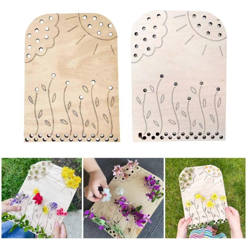 Flower Leaf Collector Board Handcrafts Wood Flower Arrangement Support Table Display for Indoor Use Valentines Gift