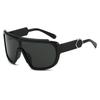 Fashion One-Piece Large Frame Sunglasses, Trendy Sports Cycling Sunglasses, Street Shot Eye Protection Glasses
