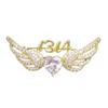 New Design Copper Brooch Golden Wings Love Heart Shape for Women Men Suit Scarf Hat Pins