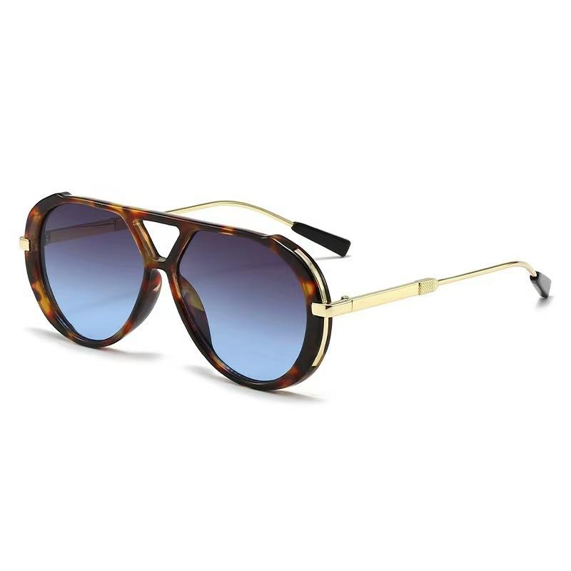 Double beam sunglasses new big face thin face European and American sunglasses women's high-end sunscreen retro sunglasses summer