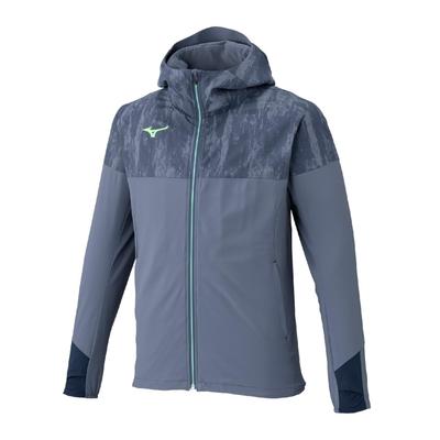 Mizuno Тренировочная толстовка с капюшоном из эластичной ткани Stretch Indigo, Одежда, Джерси, Спорт, 32MCC002,