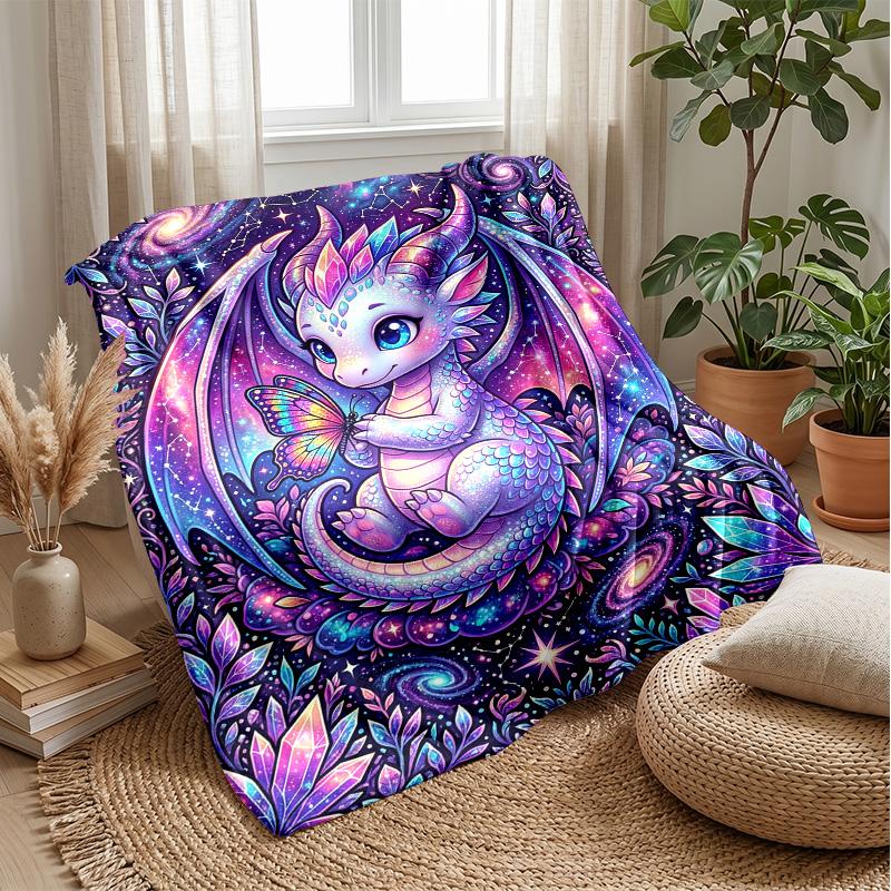 Fantasy Dragon Universe Theme blanket Lightweight Warm Flannel Blanket Decorative Throw Blanket for Home Decoration