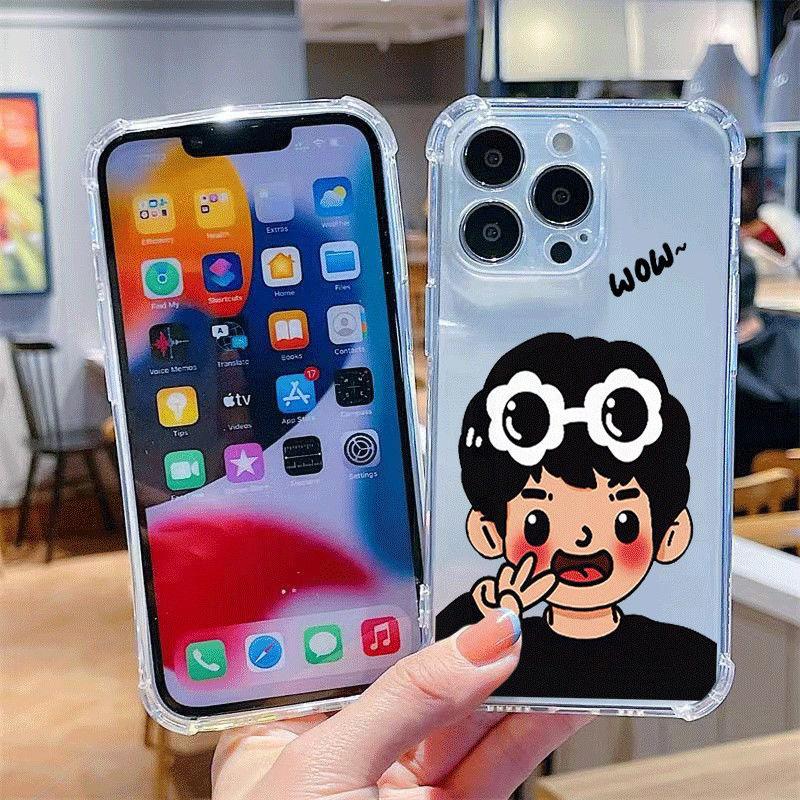 Transparent Four-corner Anti-fall Phone Case for Apple Phone Case Four-corner Airbag Anti-fall for Apple 13pro
