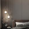Modern LED Gold Lron Pendant Lamp Bedroom Water Drops HangingLiahts Luminaire Glass Ball Home Bedside Decor Lighting Fixtures