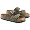 Birkenstock Leather Comfortable Round Toe Versatile Thick Sole Buckle Slide Sandals Unisex sandals Khaki 1019377