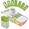 Batone Vegetable Slicer Multifunctional 8 Functions In 1 Slicer, Julienne, Set, Grater, (Green)