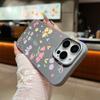 Ударопрочный чехол для телефона с мультяшным цветочным узором для iPhone 16 Pro Max 15 Pro 14 Plus 13 12 11, мягкая текстура кожи TPU, тонкая матовая задняя крышка
