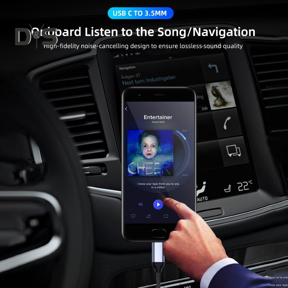 Разъем для наушников AUX типа C до 3,5 мм, аудиоразъем, шнур для телефона, планшета