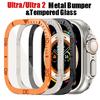 Защитная пленка для экрана для Apple Watch Ultra 49 мм, аксессуары для корпуса, металлическая рамка + закаленное стекло для iWatch Ultra 2, кольцо безеля 49 мм