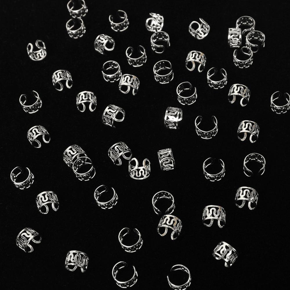 40pcs Dread Locks Dreadlocks Beads Hair Braiding Hair Braid Tubes Hollow Out Hair Ring Men