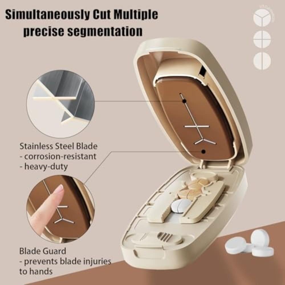 Dust-proof Medicine Cutter Portable Pill Divider Sliding Adjust Pill Cutter Box  Outdoor