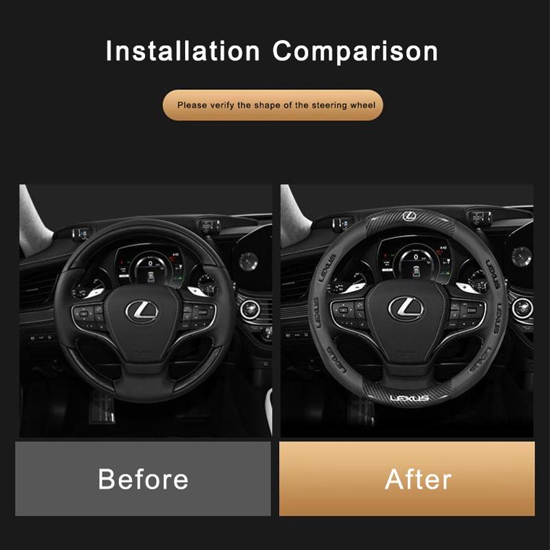 DMTZ1 Car Anti Slip Carbon Fiber Leather Steering Wheel Cover For Lexus GX460 Ct200h IS250 ES 220D IS200 Fsport GS GX IS LS LX NX RX