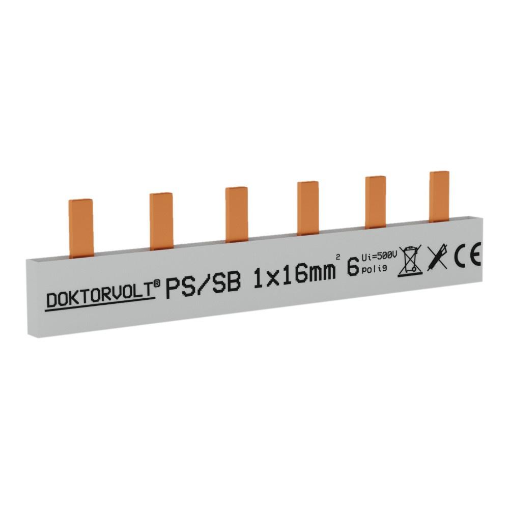 Szyna Łączeniowa Sztyftowa 1-Fazowa 6-Modułowa 16Mm2 Do Rozdzielni