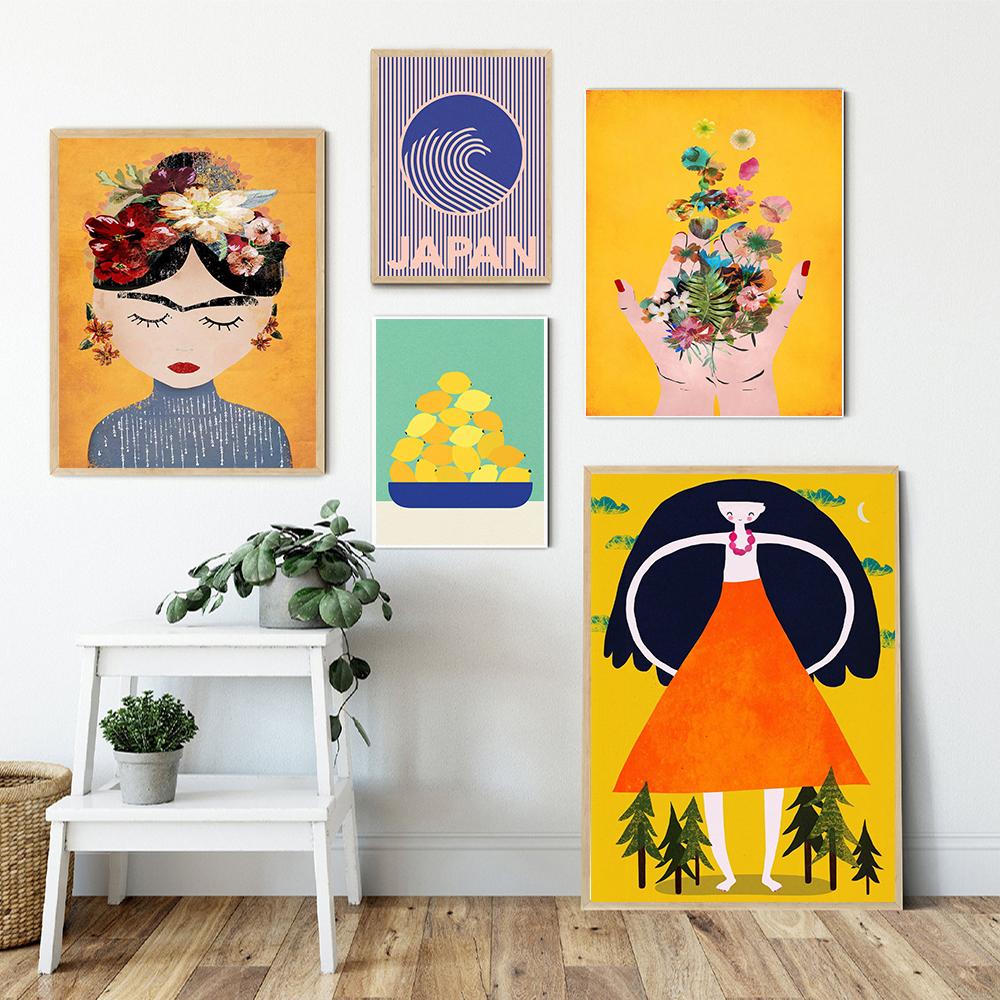 Giant Girl Posters Woman Feminist Exhibition Illustration Prints Modern Wall Art Canvas Painting Pictures Living Room Home Decor No Frame