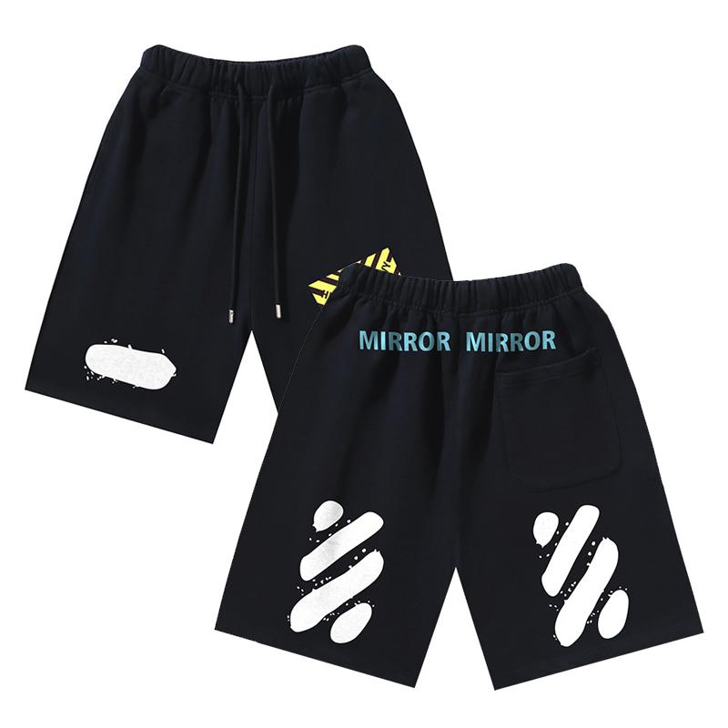 1209 Off-White Весна-Лето Новинка OW Маленькая Желтая Этикетка Полосатый Принт Мужские и Женские Повседневные Свободные Шорты