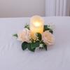 Artificial Rose Wreath for Candlestick Ornaments Silk Flower Garland Candle Holder Wreath Wedding Party Table Home Decoration