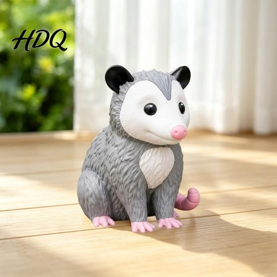 Реалистичная 3D-печатная статуэтка Статуэтка опоссума Животное Декоративная фигурка Яркое выражение Элементы для интерьера Детали Сезонное украшение для
