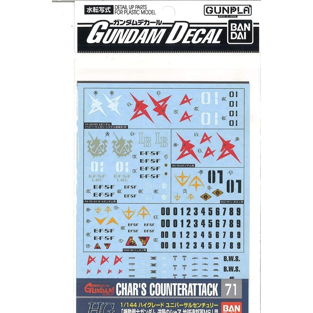 Bandai Spirits Наклейки Gundam №71 Масштаб 1/144 Атака Шара Тип Федерации