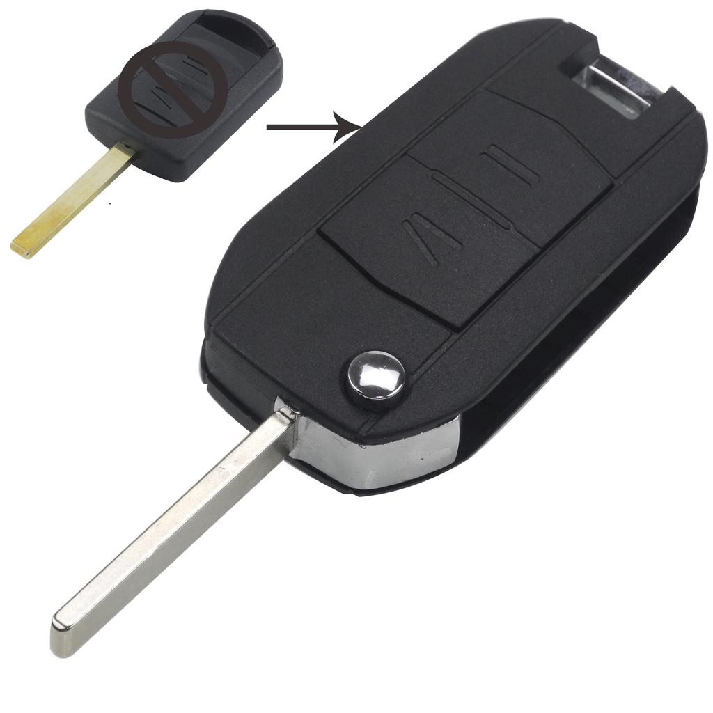 Jingyuqin Remote Folding Flid Car Key Cover Case Shell For Opel Vauxhall Corsa Combo Meriva 2 Buttons + Blade HU43 (79)
